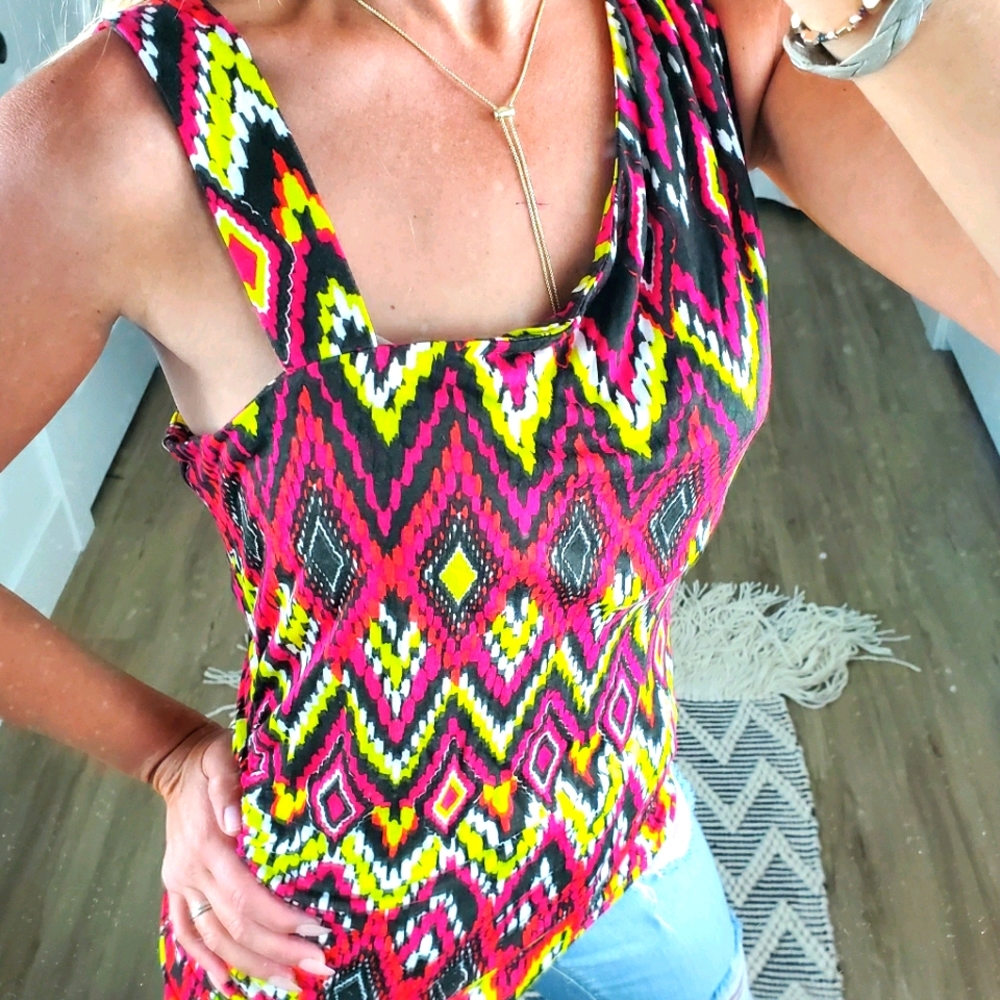 Inc Large Modern Print Sleeveless Top